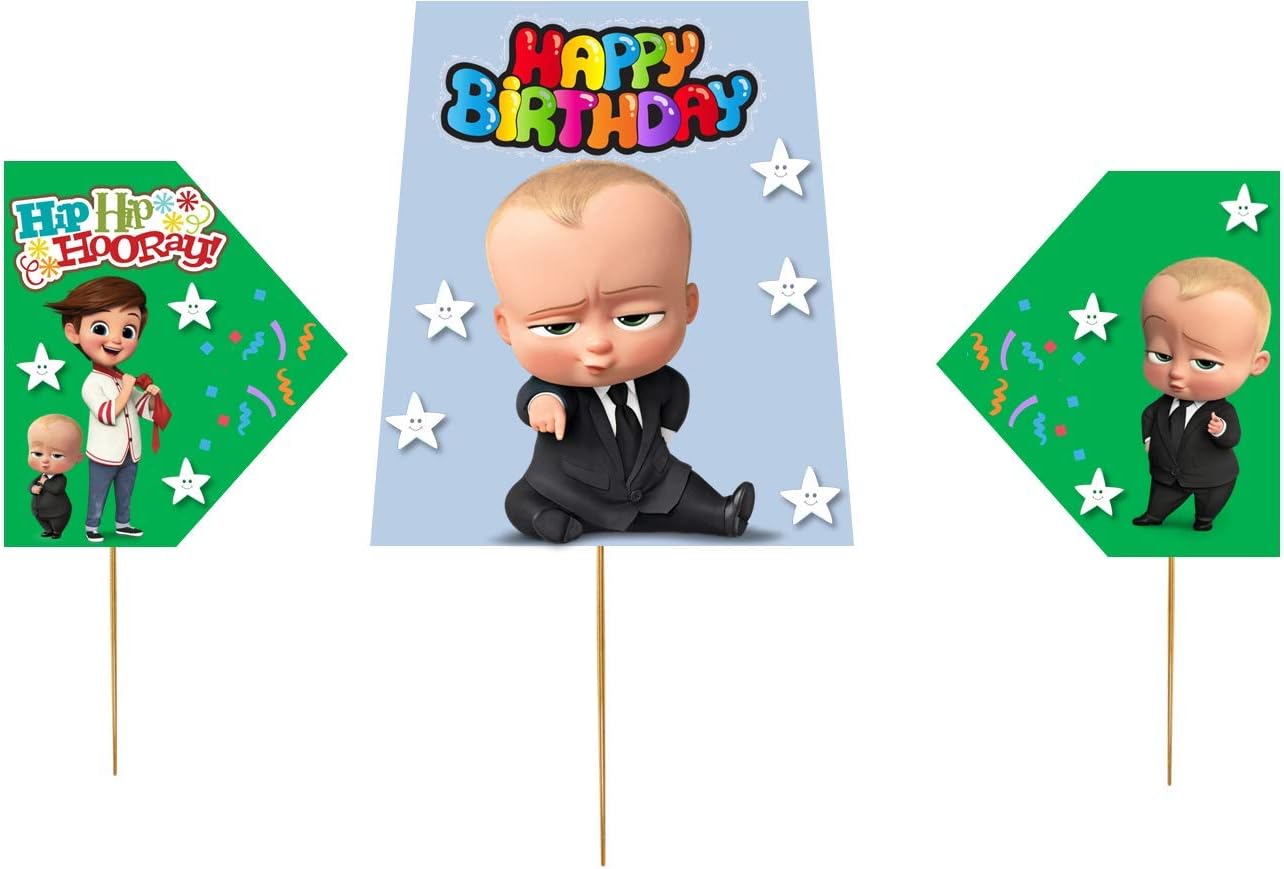 Party Fun Games Boss Baby Theme Cake Toppers (Set of 3)
