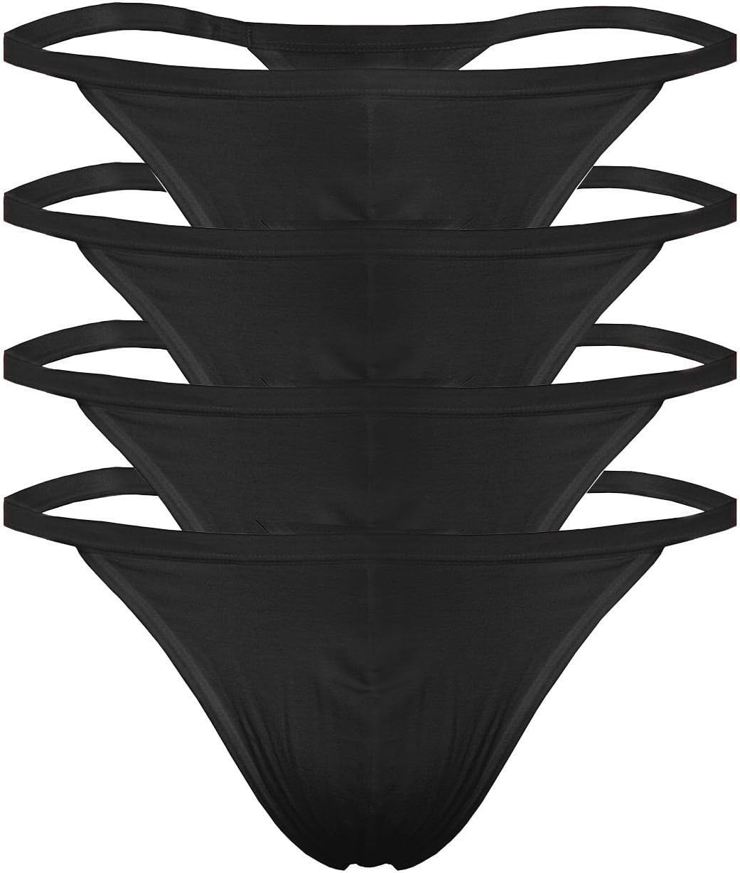 ONEFIT Men's Cotton Briefs G-String Thongs Underwear 4 Pairs