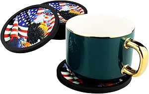 Coasters For Drinks Absorbent, Black Farmhouse Rubber Silicone Cute Cup Coasters For Table Desk Bar Coasters Set Of 6