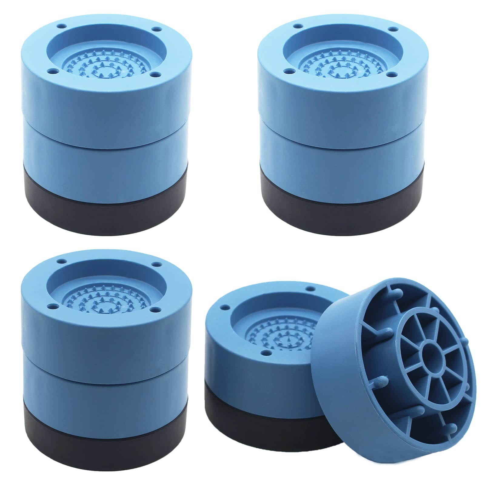 HANIHUA Round Bed Risers 4 Pack Blue Heavy Duty Furniture Risers Lifts ...