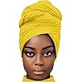 African Scarfs for Women Head Wraps Stretch Turbans Jersey Bun Styles Headbands for High Ponytails