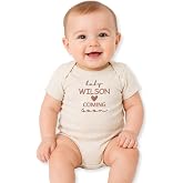 COUPLEHOODIES Personalized Baby Bodysuit | Custom Embroidery Gift for Pregnancy Reveal Baby Shower or First Grandchild