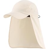 Connectyle Men's Sun Hat with Neck Flap Adjustable Breathable UPF 50+ Sun Protection Baseball Cap for Fishing Hiking Golfing