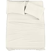 Utopia Bedding Queen Size Sheet Set – 4 Piece Bed Sheets, Soft and Breathable Microfiber, Includes 1 Fitted Sheet, 1 Flat Sheet and 2 Pillowcases – Oeko-Tex - (Ivory)