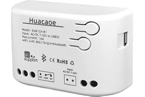 HUACAOE EWeLink 1CH 7-32V Smart Switch,Self-Locking Relay Switch,Mobile Phone Remote Control Remote APP On-Off Module, Timing/Delay, Compatible with Alexa Google