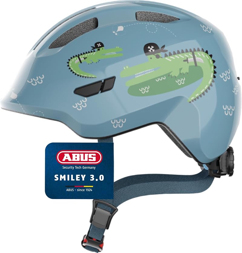 ABUS Smiley 3.0 Kids Helmet - Low Fit, Pigtail Space, Reflectors
