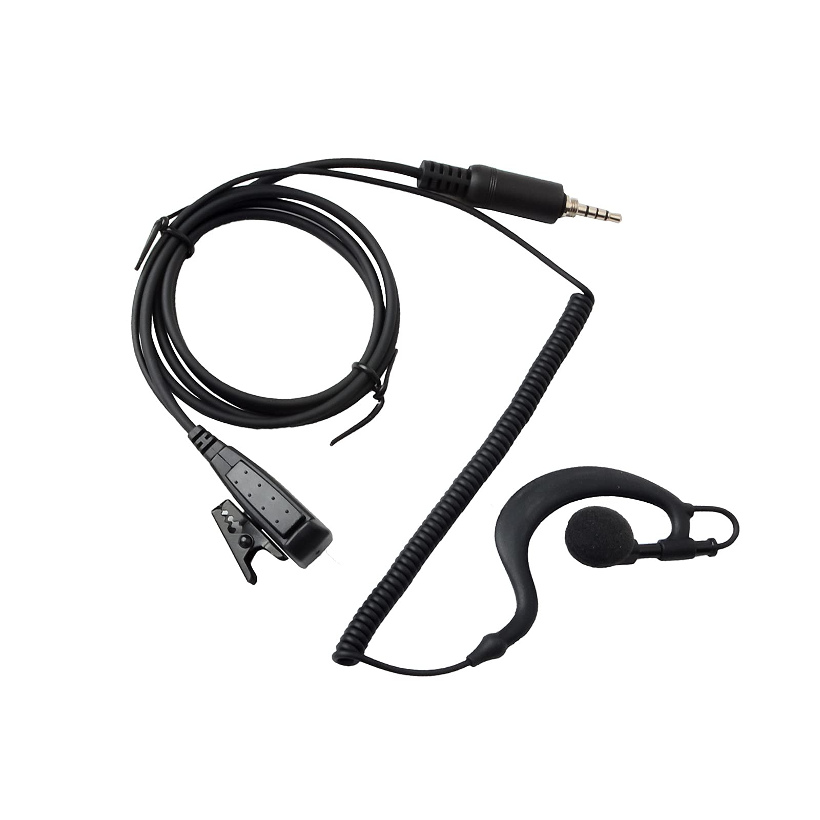 HYS Walkie Talkie Earpiece G Shape with Mic Headset Compatible with Yaesu Vertex VX-6 VX-6E VX-7E VX-7R VX-120 VX-127 VX-170 VX-177 FT-270 2 Way Radio