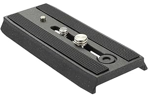 AVELLA Universal Sliding Quick Release Plate Replacement Camera Mount with 1/4 Inch and 3/8 Inch Mounting Screws for V501 V504Fluid Head，Length: 3.54 inches/9CM