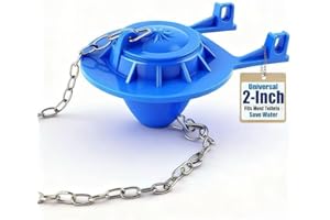 WELCAPAC Toilet Flapper Replacement Kit - 2 Inch Universal ， Durable Stainless Steel Chain & All-Rubber Seal ，Water-Efficient
