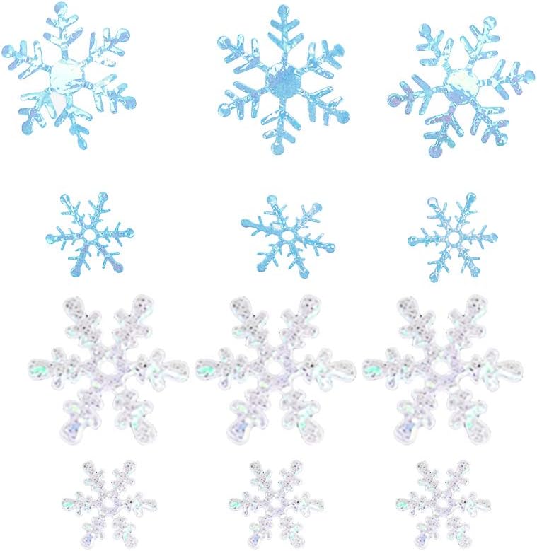 4 Pack Snowflake Confetti Snowflake Sprinkles Christmas Snowflake Scatters Glitter Snowflake Ornaments New Year Table Confetti White Decor Crafts Baby Christmas Tree