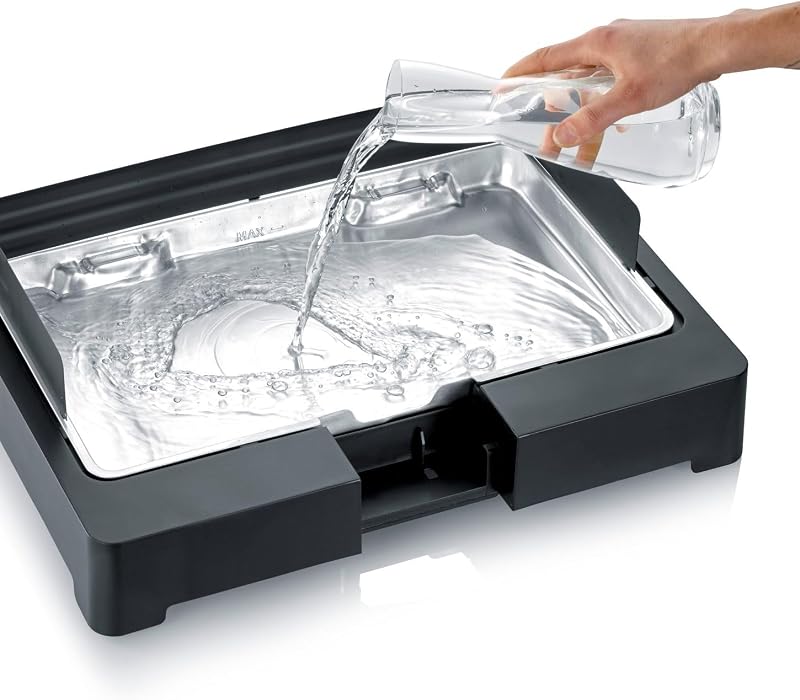 Churrasqueira de mesa severin com grelha em aço inox para uso interno e externo, churrasqueira elétrica com início rápido, mini churrasqueira sem risco de queimaduras, preta, pg 8565
