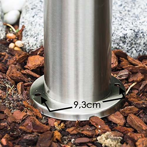 Außenleuchte Avize mit Bewegungsmelder, moderne Sockelleuchte aus Edelstahl und Kunststoff-Scheiben, Wegeleuchte 50 cm, Gartenlampe mit E27-Fassung, Gartenbeleuchtung IP44, ohne Leuchtmittel – Bild 7
