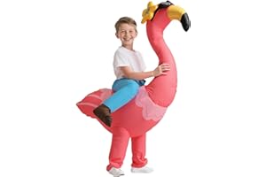 ROC PARTY Inflatable Flamingo Costume for Kids - Ride On Flamingo Suit, Funny Pink Party Cosplay