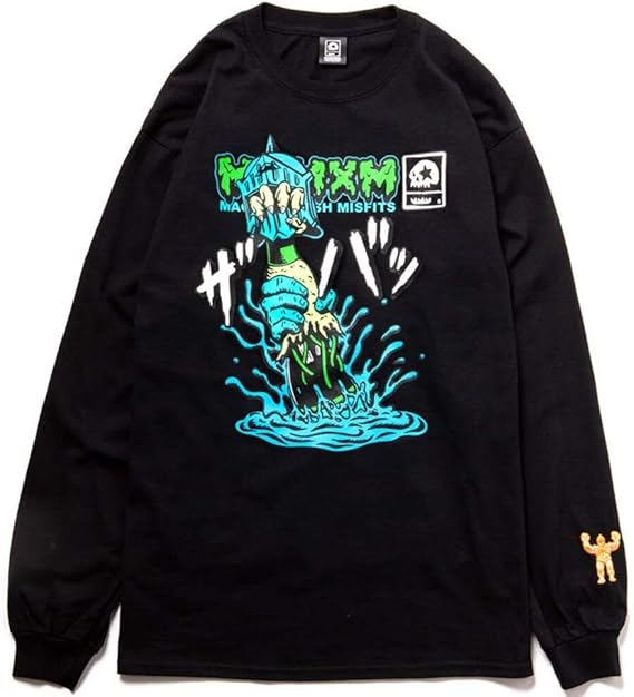 Amazon マジカルモッシュミスフィッツ Magical Mosh Misfits キン肉マン X Mxmxm ロビンマスク Vs アトランティス Long Tee Black Xl Tシャツ カットソー 通販