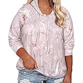 RITERA Women's Plus Size Hoodies Tie Dye Hoodie Long Sleeve Sweatshirts Drawstring Pullover Casual Sweater top L-5XL