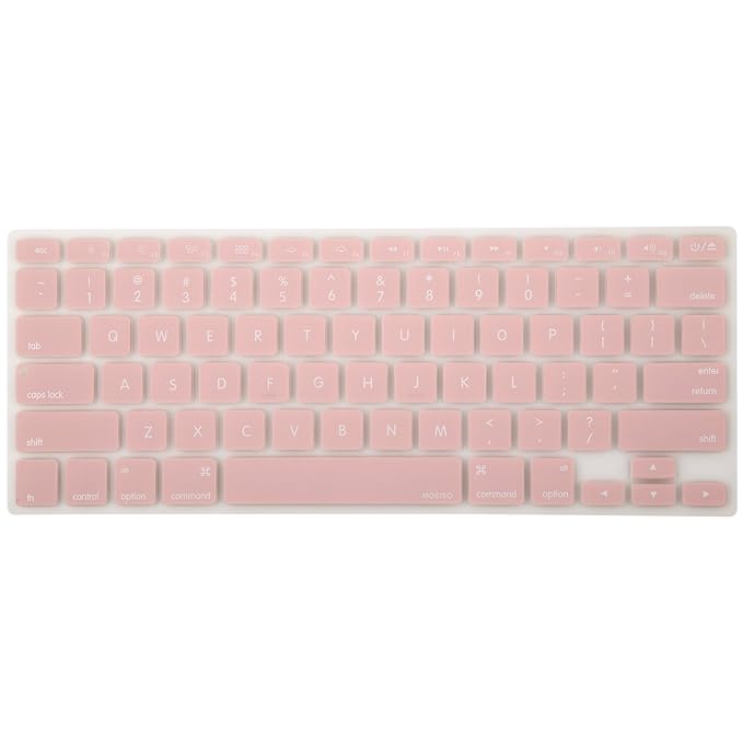 MOSISO Silicone Keyboard Cover Compatible MacBook Pro 13/15 Inch (with/Without Retina Display, 2015 or Older Version), Older MacBook Air 13 Inch (A1466 / A1369, Release 2010-2017), Rose Quartz