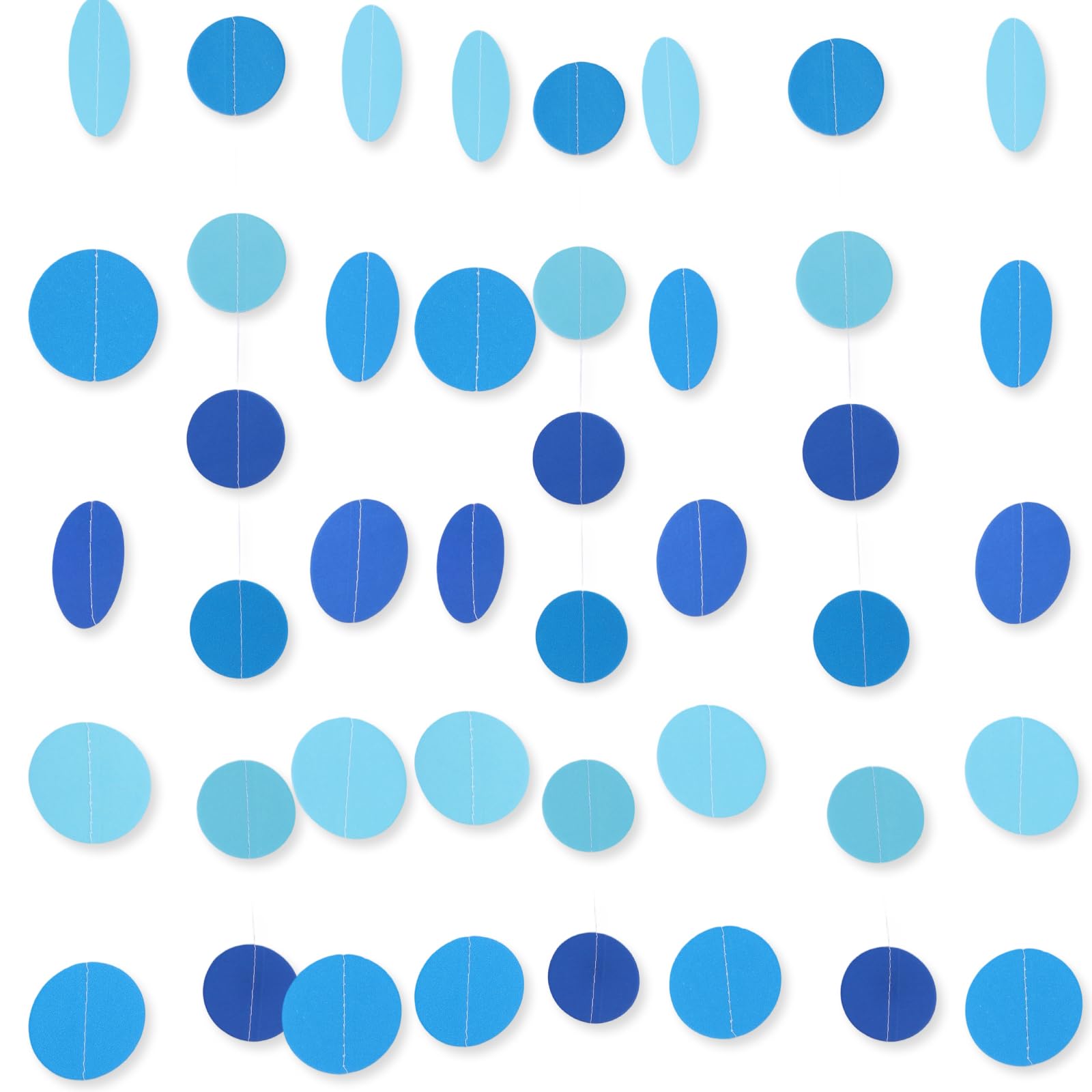 4pcs Dark/Light/Blue Party Decoration Garland, 13.12 Ft Paper Hanging Garland Streamer Banner Baby Shower Ceiling Decorations Birthday Gender Reveal Decor Bridal Wedding Supply