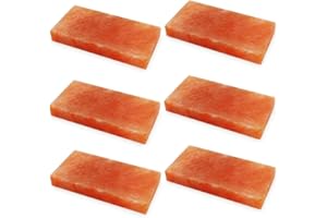 ZKTRADING Himalayan Pink Salt Tiles for Sauna and Spa 8”x4”x0.75” - Salt Bricks for Wall, Pack of 6 Salt Blocks of 1.95 lbs for Home Dye Decor & Improvement Projects