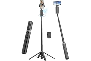 AOCHUAN Face Tracking Tripod for iPhone,57'' Expandable Selfie Stick for iPhone,Phone Tripod for Android with Remote, No APP,