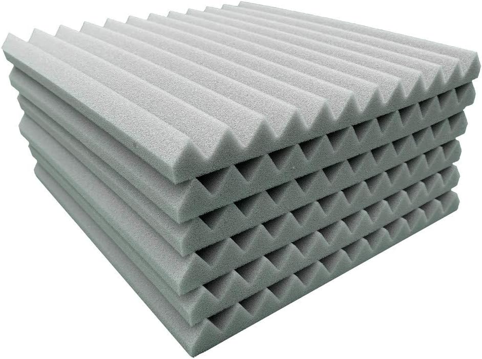 chenqiu Acoustic Foam 6Pcs Panel Sound Stop Absorption Sponge Studio Ktv Soundproof Egg Crate Acoustic Tiles Sound Insulation Sound Dampening Studio Sound Proof Padding