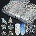 8pcs Christmas Foils For Nail Holographic Laser Nails Transfer Foil Wraps Sticker Clear/Black Starry Tip Snowflake Elk Set