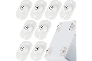 Honoson 8 Pcs Self Adhesive Caster Wheels Appliance Rollers Appliance Sliders for Kitchen 360° Swivel Universal Wheel Mini Small Kitchen (White with 1 Steel Ball Style)