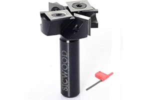 SICWOOD Slab Flattening Router Bits 1/2 Shank, 1-1/2”Cut Dia, 2+2 Insert Carbide, CNC Spoilboard Surfacing Router Bits, Planing Router Bits, for Flycutter/ Slab Leveler/ Rabbeting