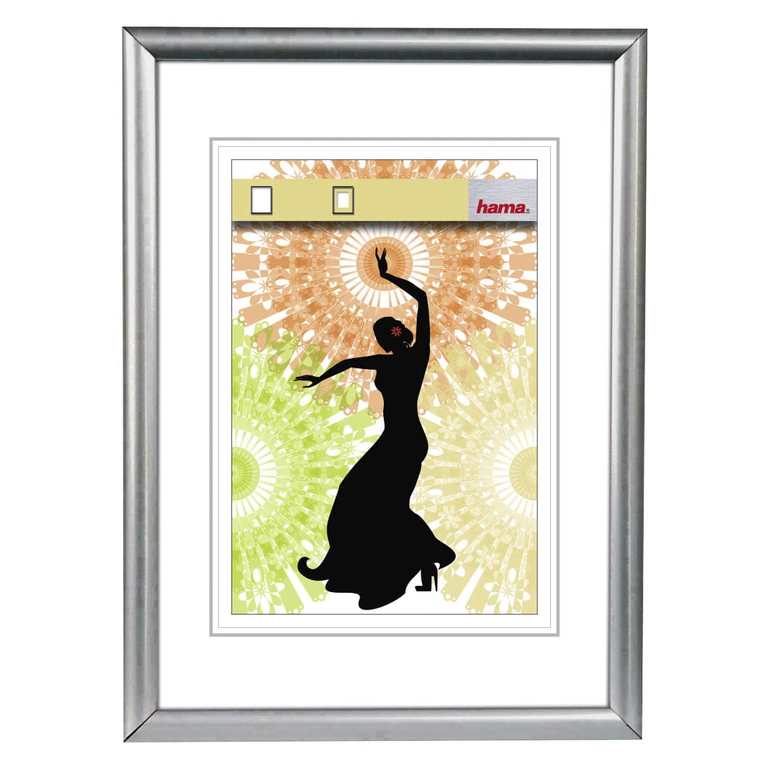 Hama Madrid silver floor display Backlit – Frame (Plastic, silver, Floor Display Backlit, 15 x 20 cm, Rectangular, Reflective)