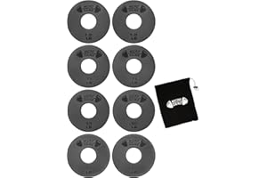 MICRO GAINZ GAIN MUSCLE 1LB AT A TIME Micro Gainz Standard 1-Inch Center Hole Fractional 8 Piece Weight Plates with Bag, Designed for Standard 1-Inch Dumbbell & Barbell for Strength Training and Weight Lifting, Made in USA