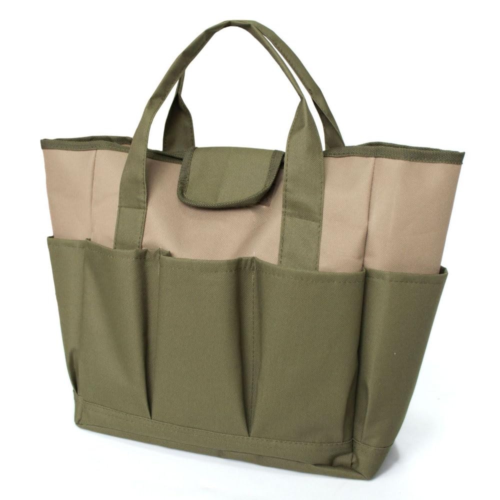 Oaygat Gardening Tote Bag Heavy Duty for Tool Storage Bag for Indoor Outdoor Garden Tool Home Organiser with 8 Pockets Wear-resistant & Reusable Garden Tool Holder Portable Multi Handbag Tool Kit