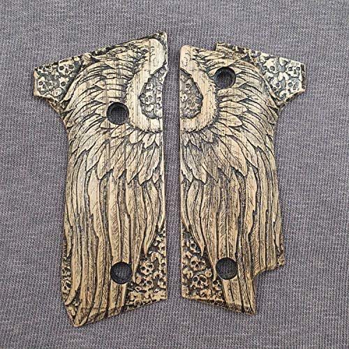 Beretta 92S Wood Grips Angel Wings Handmade