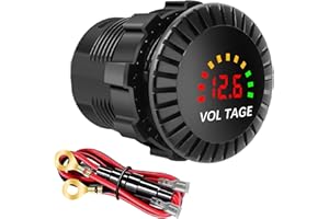 Linkstyle Battery Voltage Meter, LED Digital Battery Monitor Gauge, Waterproof Voltmeter for 12V/24V Car RV Boat Solar