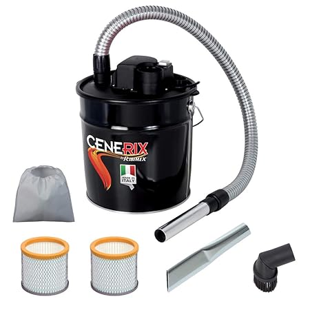 Cenerix Elektro-Aschesauger 1200 W – 18 L mit Doppelfilter, Flachlanze und Borstenbürste.