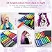Temporary Hair Chalk - Non-Toxic Rainbow Colored Dye Pastel Kit- Color Essentials Set (24 COUNT) - BIG BOUNS (3 Pairs Disposable Gloves & 3 Disposable Shawls) by SySrion (1)