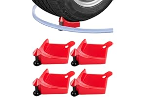 BYERNAUTO Car Hose Guide 4PCS, Hose Guide for Car Wash Detail, Tire Hose Roller Preventing Pressure Washer Hose from Stuck and Snagging Car Wash Tool for SUV Pickup Truck RV ATV Motorcycle (Red)