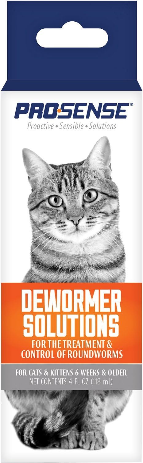 ProSense Liquid Cat Dewormer 4oz Bottle Cat Kitten Roundworm Treatment