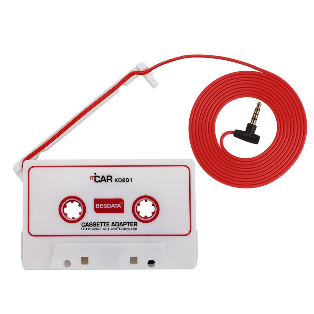 BESDATA Car Cassette Player Adapter for iPod, iPad, iPhone, Cell Phone