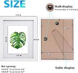 EGOFINE 10x8 Picture Frame Solid Wood with Mats 7x5 6x4, White 4 Pack view 3