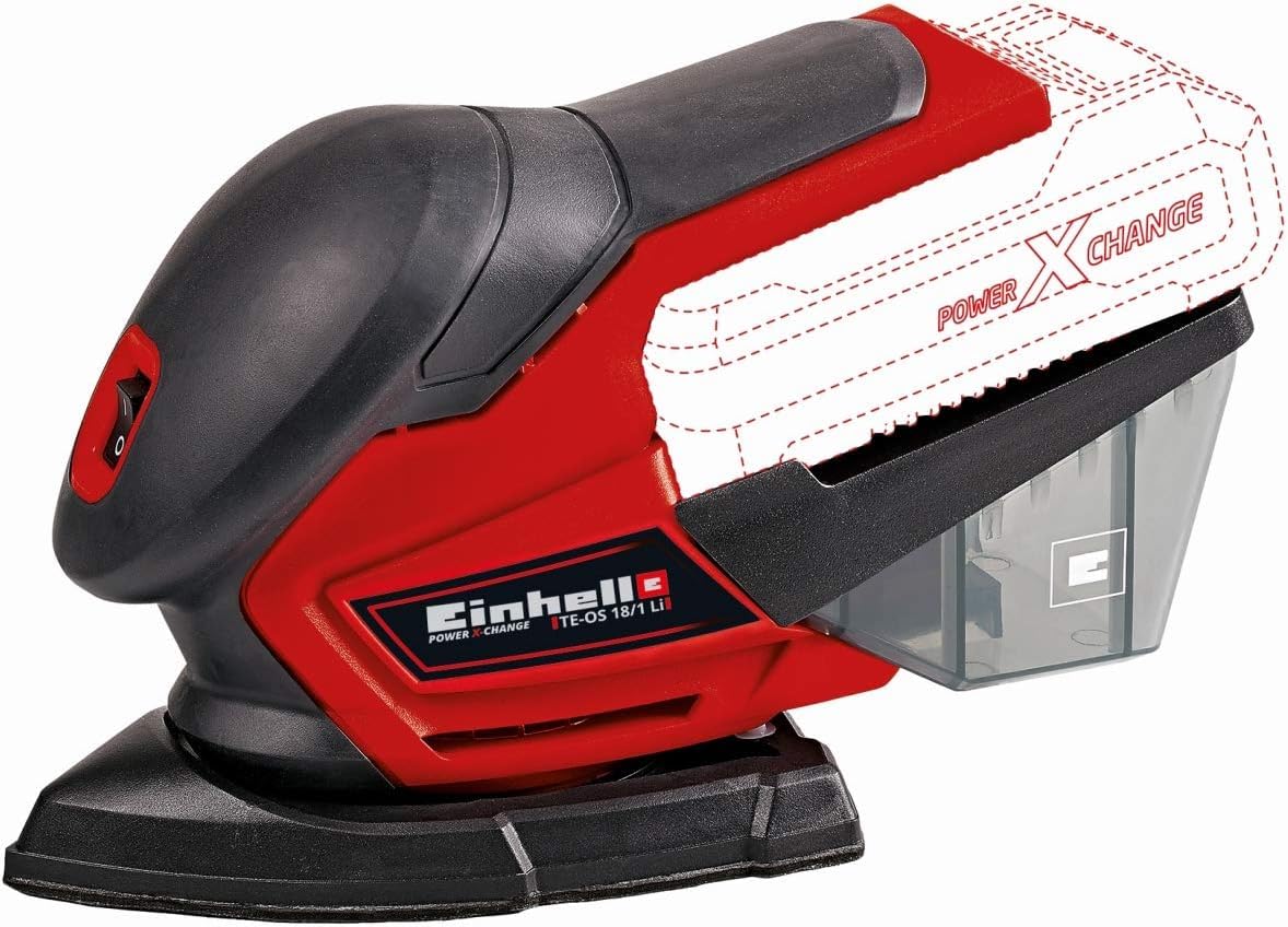 Einhell TE-OS 18/1 Li Solo Power X-Change Cordless Multi Sander with Filter Box - Supplied without Battery and Charger , Red