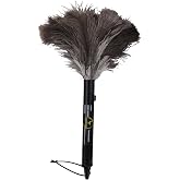 Aldwin Ostrich Feather Duster Retractable 16 inch, 1 Pack | Genuine Fluffy Natural Handheld Feather Dusters for Cleaning Supplies, Washable,Car, Office, Desk