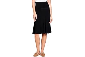Popana Womens Knee Length A-Line Stretch Midi Skirt High Waisted Pull On Casual Flowy Skirt for Women Plus Size