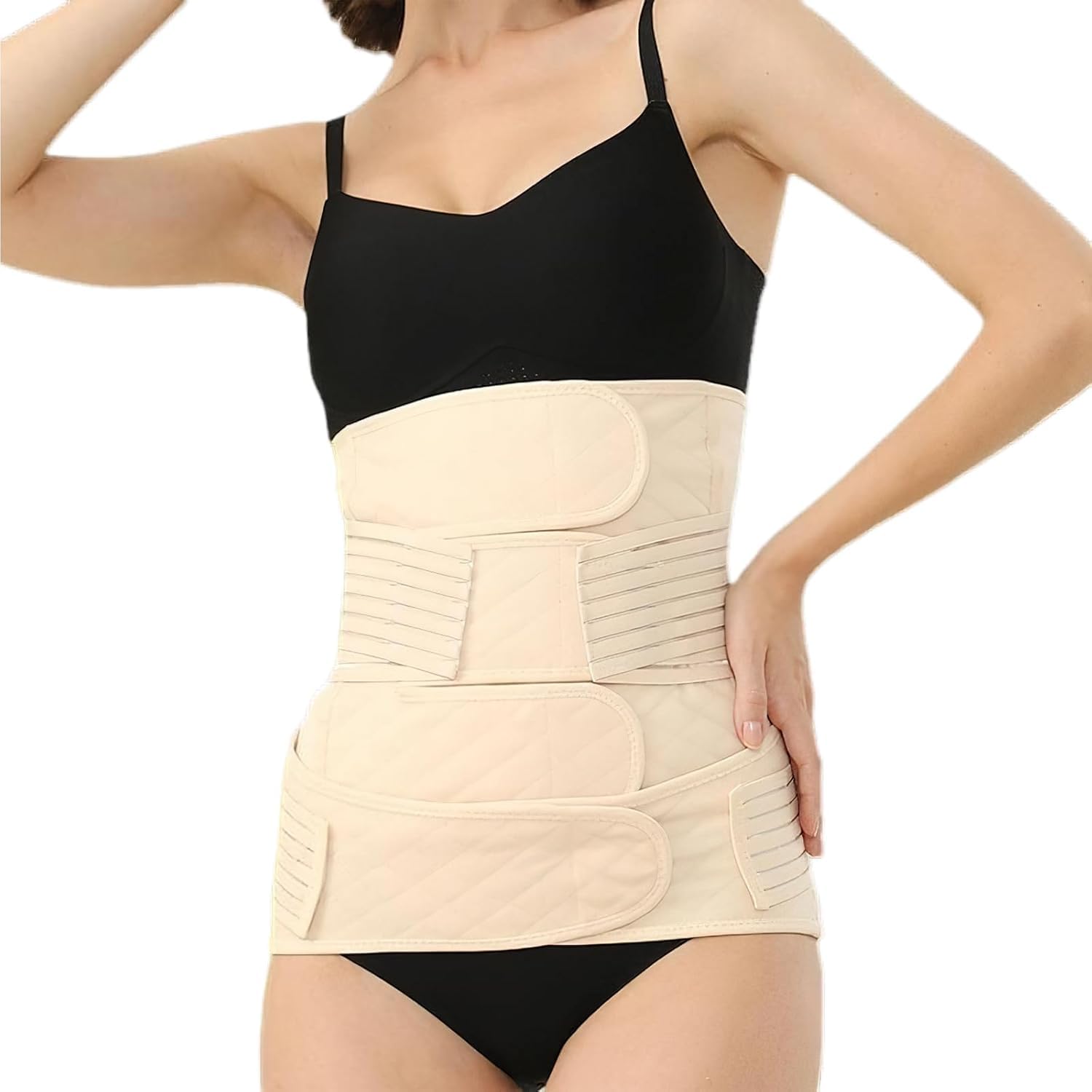 Photo 1 of ZOLIQUEX 2 in 1 Postpartum Belly Band for C-Section Recovery, Adjustable Waist Pelvis Support Belt, Breathable Abdominal Binder Girdle for Hysterectomy Post Partum Belly Wraps, Large Size, Beige