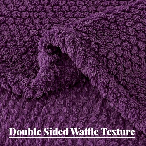 Whale Flotilla Fleece Blanket for Sofa, Flannel Bed Blanket, Soft, Fluffy, Lightweight and Warm for All Seasons, 220 x 240 cm, Purple