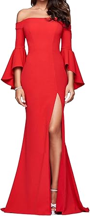 red maxi prom dress