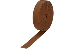 MECCANIXITY Elastic Bands for Sewing 0.6"(1.5cm) 5 Yard Brown Knit Elastic Spool High Elasticity for Wigs, Waistband, Pants