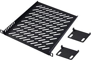 GeeekPi 10 inch 0.5U Rack Shelf, 10.23inch Depth, 0.5U Server Rack Shelf Vented Rack Mount Cantilever Tray for DeskPi Rackmat
