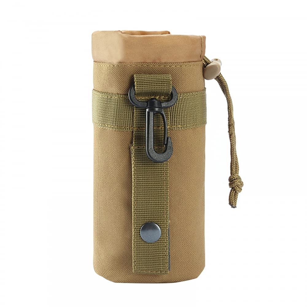 Tactical Bottle Bag, Molle Water Bottle Pouch Holder 900D Hydration Carrier W/Top Drawstring for Camping Climbing Hiking Travelling(550ML)