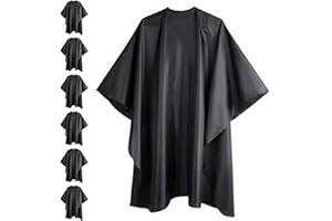 Barber Cape，6 Pack Waterproof Anti-Static Salon Apron with Snap Closure for Women Men Kids Professional Salon and Home Hair Cutting