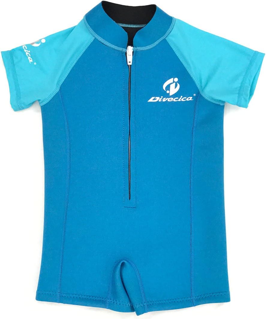 DIVECICA Baby Neoprene Rubber 2mm Bright Lake Blue Diving Wet Clothes boy and Girl All Applicable