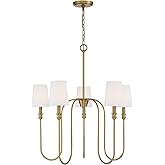 TRADE WINDS LIGHTING 5-Light Chandelier in Mid-Century Modern Style - 29.25 Inches Tall and 27.25 Inches Wide - Natural Brass